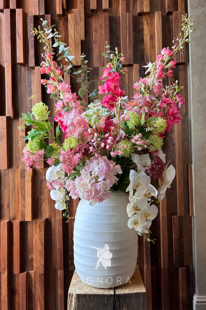 Zijden Kunstbloemen In Vaas Fionora